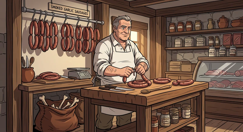 Mr. Higgins - Oakhaven Butcher Character Portrait in The Tales of Arthur Vance