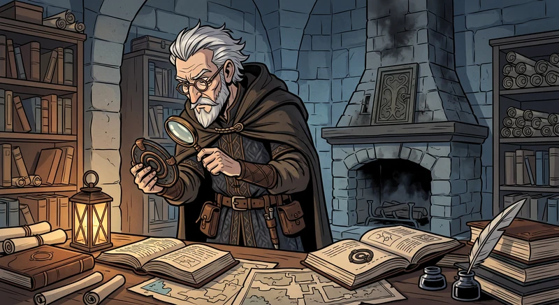 Master Lorian Grey - Archivist of Ironhaven Character Portrait in The Tales of Arthur Vance
